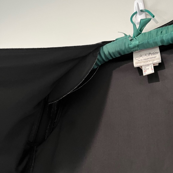 VintageBlack Velvet Dress w/ Matching Shrug by Joseph Ribkoff, Size 6P - Picture 9 of 13